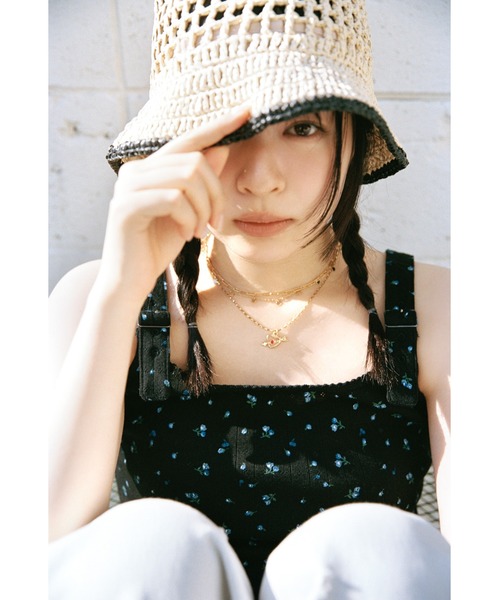 FURFUR(ファーファー)の「ミニフラワープリントタンクトップ(タンクトップ・レディース・ホワイト/アイボリー/ブラック・F)」の5枚目の写真