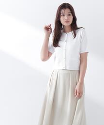 NATURAL BEAUTY BASIC（ナチュラルビューティーベーシック）の「【Oggi5月号掲載】◇シルクブレンドカーディガン半袖（カーディガン/ボレロ）」