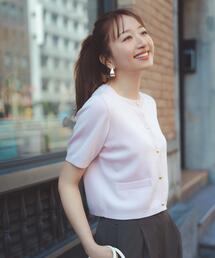 NATURAL BEAUTY BASIC（ナチュラルビューティーベーシック）の「【Oggi5月号掲載】◇シルクブレンドカーディガン半袖（カーディガン/ボレロ）」