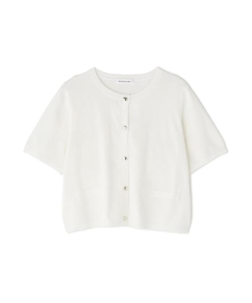 NATURAL BEAUTY BASIC（ナチュラルビューティーベーシック）の「【Oggi5月号掲載】◇シルクブレンドカーディガン半袖（カーディガン/ボレロ・レディース・ネイビー/オレンジ/オフホワイト/ダークブラウン/ピンク・FREE）」の6枚目の写真