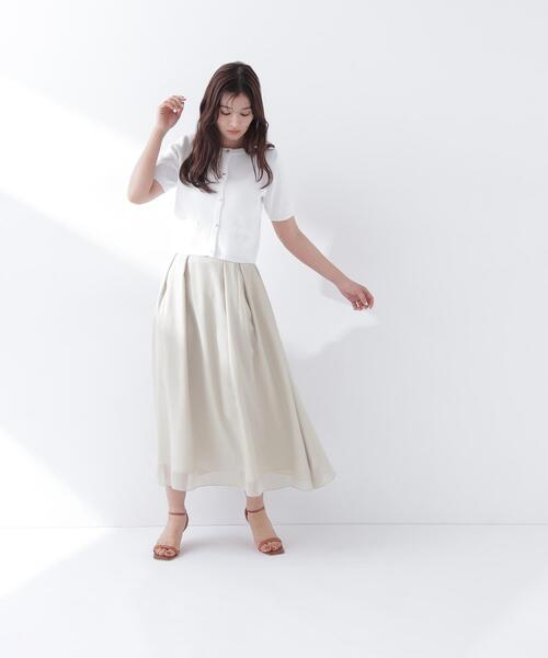 NATURAL BEAUTY BASIC（ナチュラルビューティーベーシック）の「【Oggi5月号掲載】◇シルクブレンドカーディガン半袖（カーディガン/ボレロ・レディース・ネイビー/オレンジ/オフホワイト/ダークブラウン/ピンク・FREE）」の11枚目の写真