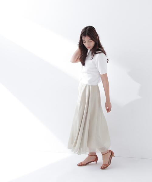 NATURAL BEAUTY BASIC（ナチュラルビューティーベーシック）の「【Oggi5月号掲載】◇シルクブレンドカーディガン半袖（カーディガン/ボレロ・レディース・ネイビー/オレンジ/オフホワイト/ダークブラウン/ピンク・FREE）」の13枚目の写真