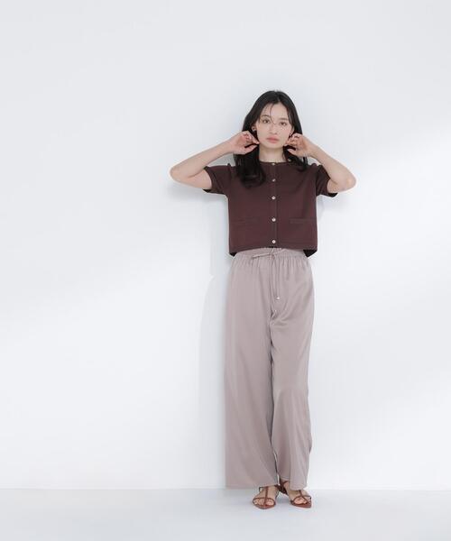 NATURAL BEAUTY BASIC（ナチュラルビューティーベーシック）の「【Oggi5月号掲載】◇シルクブレンドカーディガン半袖（カーディガン/ボレロ・レディース・ネイビー/オレンジ/オフホワイト/ダークブラウン/ピンク・FREE）」の18枚目の写真