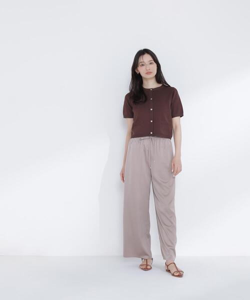 NATURAL BEAUTY BASIC（ナチュラルビューティーベーシック）の「【Oggi5月号掲載】◇シルクブレンドカーディガン半袖（カーディガン/ボレロ・レディース・ネイビー/オレンジ/オフホワイト/ダークブラウン/ピンク・FREE）」の20枚目の写真