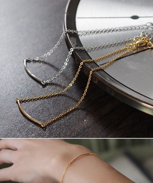 colleca la（コレカラ）の「カーブラインブレスレット（ブレスレット・レディース・ゴールド/シルバー・ﾌﾘ-）」の6枚目の写真