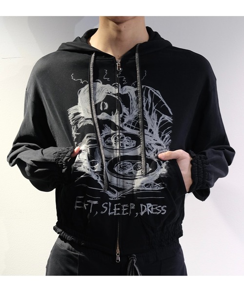 SHINYAKOZUKA(シンヤコヅカ)の「ORDINARY HOME OLD STYLE ZIP HOODIE WITH PRINTING(ISSUE#8)(パーカー・メンズ・ブラック/チャコール・LARGE/MEDIUM/SMALL)」の8枚目の写真
