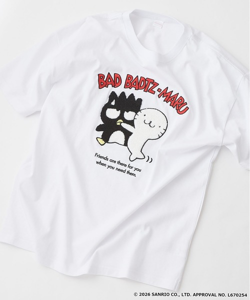 sanrio（サンリオ）の「【SANRIO CHARACTERS/サンリオキャラクターズ】【限定オリジナル】サンリオキャラクターズ 刺繍Tシャツ キャラ・色別注  ビッグシルエット  男女兼用（Tシャツ/カットソー・メンズ・ベージュ系その他4/ホワイト系その他/ブルー系その他/ベージュ系その他2/ブラック系その他2/ホワイト系その他4/ホワイト系その他3/ブルー系その他3・LARGE/MEDIUM/X-LARGE/SMALL）」の9枚目の写真