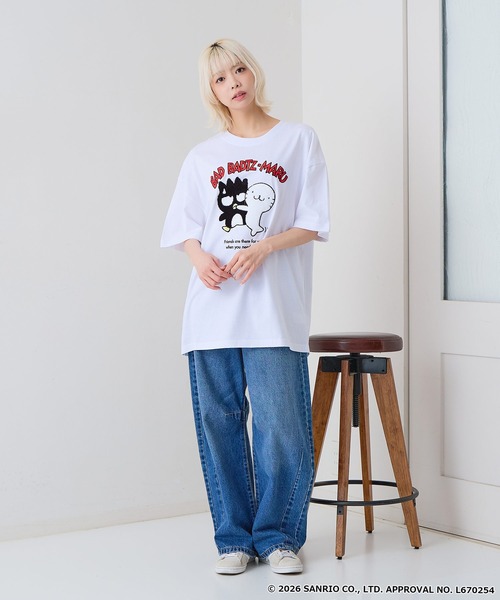 sanrio（サンリオ）の「【SANRIO CHARACTERS/サンリオキャラクターズ】【限定オリジナル】サンリオキャラクターズ 刺繍Tシャツ キャラ・色別注  ビッグシルエット  男女兼用（Tシャツ/カットソー・メンズ・ベージュ系その他4/ホワイト系その他/ブルー系その他/ベージュ系その他2/ブラック系その他2/ホワイト系その他4/ホワイト系その他3/ブルー系その他3・LARGE/MEDIUM/X-LARGE/SMALL）」の14枚目の写真