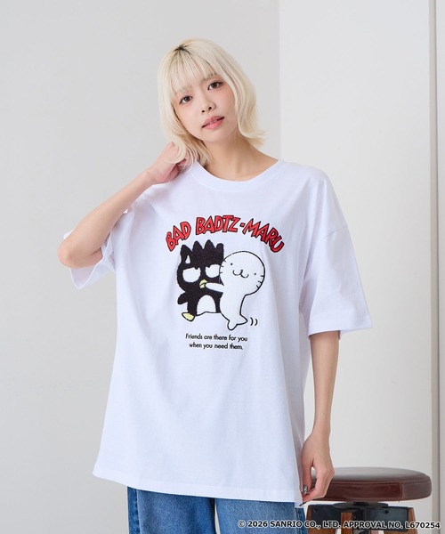 sanrio（サンリオ）の「【SANRIO CHARACTERS/サンリオキャラクターズ】【限定オリジナル】サンリオキャラクターズ 刺繍Tシャツ キャラ・色別注  ビッグシルエット  男女兼用（Tシャツ/カットソー・メンズ・ベージュ系その他4/ホワイト系その他/ブルー系その他/ベージュ系その他2/ブラック系その他2/ホワイト系その他4/ホワイト系その他3/ブルー系その他3・LARGE/MEDIUM/X-LARGE/SMALL）」の15枚目の写真