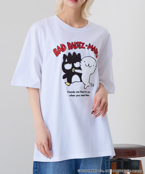 sanrio（サンリオ）の「【SANRIO CHARACTERS/サンリオキャラクターズ】【限定オリジナル】サンリオキャラクターズ 刺繍Tシャツ キャラ・色別注  ビッグシルエット  男女兼用（Tシャツ/カットソー・メンズ・ベージュ系その他4/ホワイト系その他/ブルー系その他/ベージュ系その他2/ブラック系その他2/ホワイト系その他4/ホワイト系その他3/ブルー系その他3・LARGE/MEDIUM/X-LARGE/SMALL）」の16枚目の写真