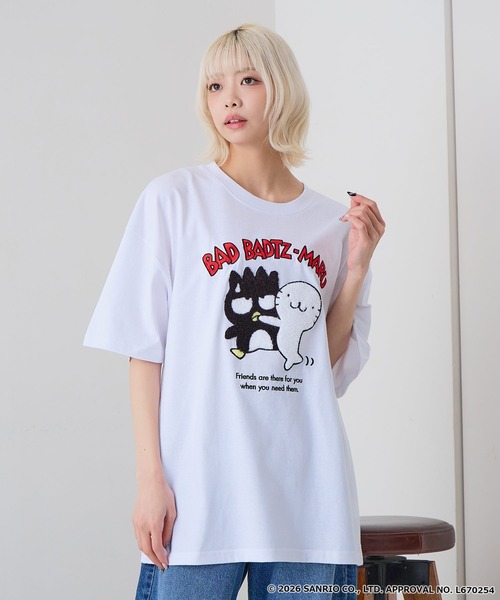 sanrio（サンリオ）の「【SANRIO CHARACTERS/サンリオキャラクターズ】【限定オリジナル】サンリオキャラクターズ 刺繍Tシャツ キャラ・色別注  ビッグシルエット  男女兼用（Tシャツ/カットソー・メンズ・ベージュ系その他4/ホワイト系その他/ブルー系その他/ベージュ系その他2/ブラック系その他2/ホワイト系その他4/ホワイト系その他3/ブルー系その他3・LARGE/MEDIUM/X-LARGE/SMALL）」の17枚目の写真