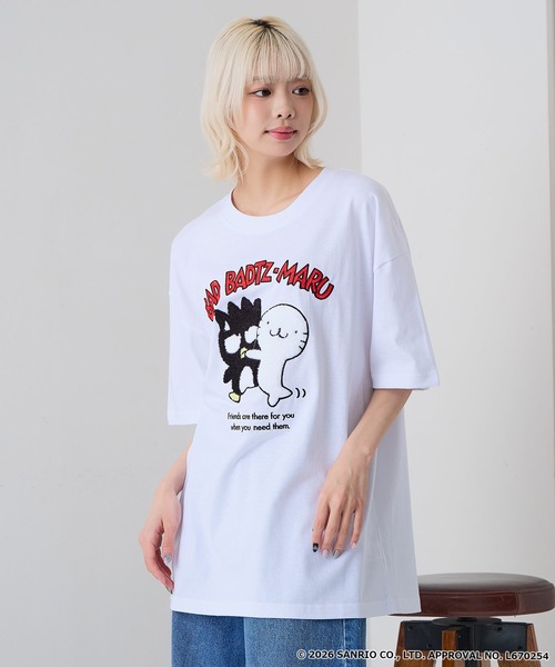 sanrio（サンリオ）の「【SANRIO CHARACTERS/サンリオキャラクターズ】【限定オリジナル】サンリオキャラクターズ 刺繍Tシャツ キャラ・色別注  ビッグシルエット  男女兼用（Tシャツ/カットソー・メンズ・ベージュ系その他4/ホワイト系その他/ブルー系その他/ベージュ系その他2/ブラック系その他2/ホワイト系その他4/ホワイト系その他3/ブルー系その他3・LARGE/MEDIUM/X-LARGE/SMALL）」の18枚目の写真