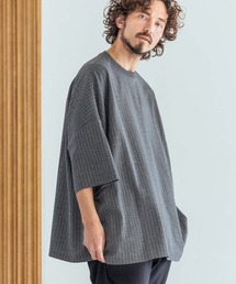 Magine | mt10396-Pinstripe Pattern Fabric T-Shirt Tシャツ(MGN-261-052)(Tシャツ/カットソー)