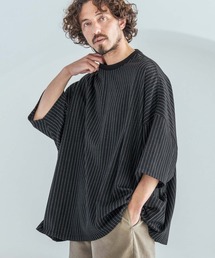 mt10396-Pinstripe Pattern Fabric T-Shirt Tシャツ(MGN-261-052)