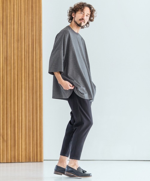 Magine（マージン）の「mt10396-Pinstripe Pattern Fabric T-Shirt Tシャツ(MGN-261-052)（Tシャツ/カットソー・メンズ・チャコール/ブラック・44/46/48）」の5枚目の写真