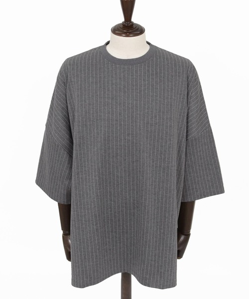 Magine（マージン）の「mt10396-Pinstripe Pattern Fabric T-Shirt Tシャツ(MGN-261-052)（Tシャツ/カットソー・メンズ・チャコール/ブラック・44/46/48）」の11枚目の写真