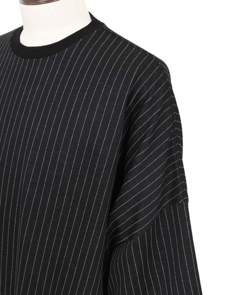 Magine（マージン）の「mt10396-Pinstripe Pattern Fabric T-Shirt Tシャツ(MGN-261-052)（Tシャツ/カットソー・メンズ・チャコール/ブラック・44/46/48）」の16枚目の写真