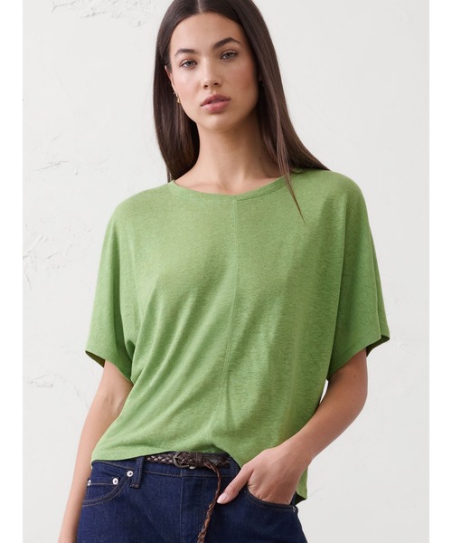 BANANA REPUBLIC FACTORY STORE(バナナリパブリック ファクトリーストア)の「BANANA REPUBLIC FACTORY STORE リネンブレンド ドルマンスリーブ Tシャツ(Tシャツ/カットソー・レディース・ホワイト/ブラック/グリーン・L/XS/M/S)」の3枚目の写真