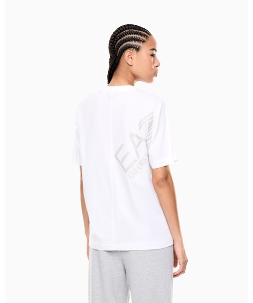 EMPORIO ARMANI EA7(エンポリオアルマーニイーエーセブン)の「<オンライン限定>【エンポリオ アルマーニ EA7】Logo Series オーバーサイズTシャツ コットンジャージー ロゴ(Tシャツ/カットソー・レディース・ブラック/ホワイト・X-SMALL/SMALL/MEDIUM)」の6枚目の写真