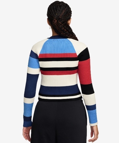 JORDAN BRAND(ジョーダンブランド)の「JORDAN BRAND Women's Long-Sleeve Striped Sweater(ジョーダンブランド ウィメンズ ジョーダン FLT L/S トップ SWTR STRIPE)(ニット/セーター・レディース・ネイビー系・SMALL/MEDIUM/LARGE)」の3枚目の写真