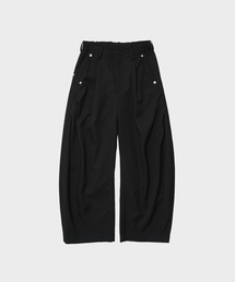 curve leg trousers/バレルレッグシルエット/ギャバジン/ウレタン加工/NVRFRGT