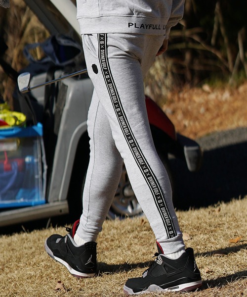 DIVINER GOLF（ディバイナー ゴルフ）の「【DIVINER GOLF】裏毛テープ使いジョガーパンツ メンズ スウェットパンツ サイドライン 春服（スウェットパンツ・メンズ・ホワイト/ブラック/杢グレー・M/L/XL/XXL）」の3枚目の写真