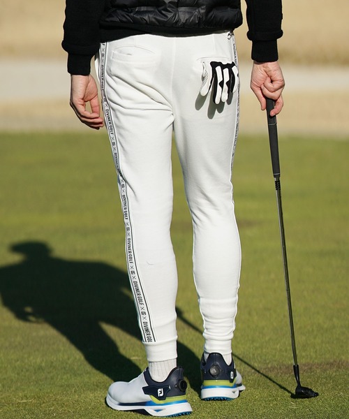 DIVINER GOLF（ディバイナー ゴルフ）の「【DIVINER GOLF】裏毛テープ使いジョガーパンツ メンズ スウェットパンツ サイドライン 春服（スウェットパンツ・メンズ・ホワイト/ブラック/杢グレー・M/L/XL/XXL）」の6枚目の写真