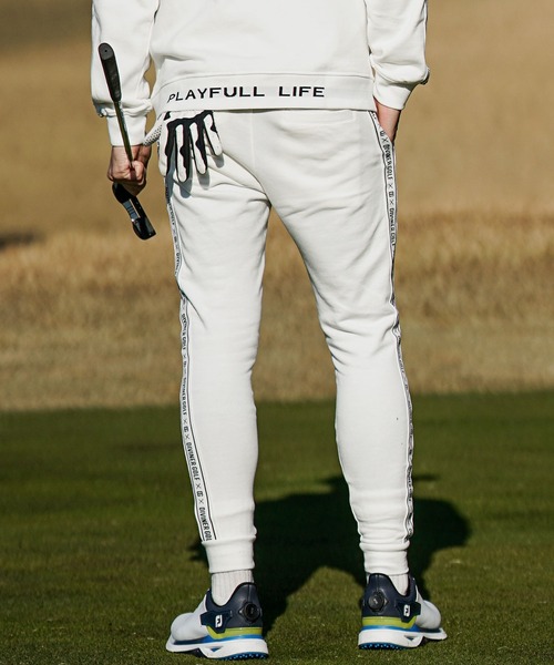 DIVINER GOLF（ディバイナー ゴルフ）の「【DIVINER GOLF】裏毛テープ使いジョガーパンツ メンズ スウェットパンツ サイドライン 春服（スウェットパンツ・メンズ・ホワイト/ブラック/杢グレー・M/L/XL/XXL）」の19枚目の写真