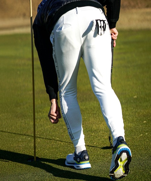 DIVINER GOLF（ディバイナー ゴルフ）の「【DIVINER GOLF】裏毛テープ使いジョガーパンツ メンズ スウェットパンツ サイドライン 春服（スウェットパンツ・メンズ・ホワイト/ブラック/杢グレー・M/L/XL/XXL）」の5枚目の写真
