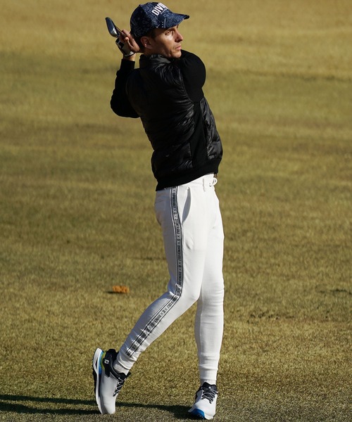 DIVINER GOLF（ディバイナー ゴルフ）の「【DIVINER GOLF】裏毛テープ使いジョガーパンツ メンズ スウェットパンツ サイドライン 春服（スウェットパンツ・メンズ・ホワイト/ブラック/杢グレー・M/L/XL/XXL）」の4枚目の写真