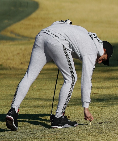 DIVINER GOLF（ディバイナー ゴルフ）の「【DIVINER GOLF】裏毛テープ使いジョガーパンツ メンズ スウェットパンツ サイドライン 春服（スウェットパンツ・メンズ・ホワイト/ブラック/杢グレー・M/L/XL/XXL）」の13枚目の写真