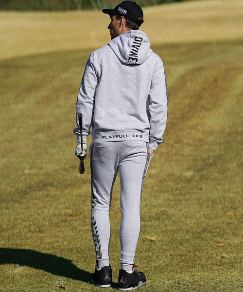 DIVINER GOLF（ディバイナー ゴルフ）の「【DIVINER GOLF】裏毛テープ使いジョガーパンツ メンズ スウェットパンツ サイドライン 春服（スウェットパンツ・メンズ・ホワイト/ブラック/杢グレー・M/L/XL/XXL）」の14枚目の写真