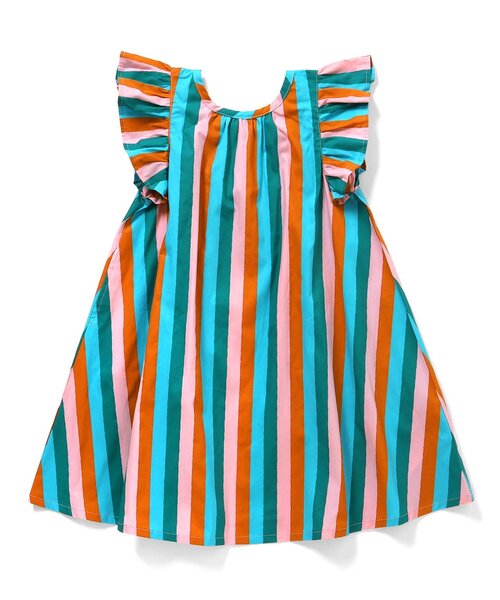 apres les cours(アプレレクール)の「【リンク/WEB限定】FUNNY総柄ワンピース(ワンピース・キッズ・サックスブルー/その他3/キナリ/ストライプ・80/90/100/110/120/130)」の4枚目の写真