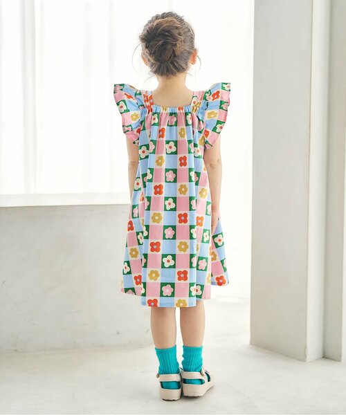apres les cours(アプレレクール)の「【リンク/WEB限定】FUNNY総柄ワンピース(ワンピース・キッズ・サックスブルー/その他3/キナリ/ストライプ・80/90/100/110/120/130)」の8枚目の写真