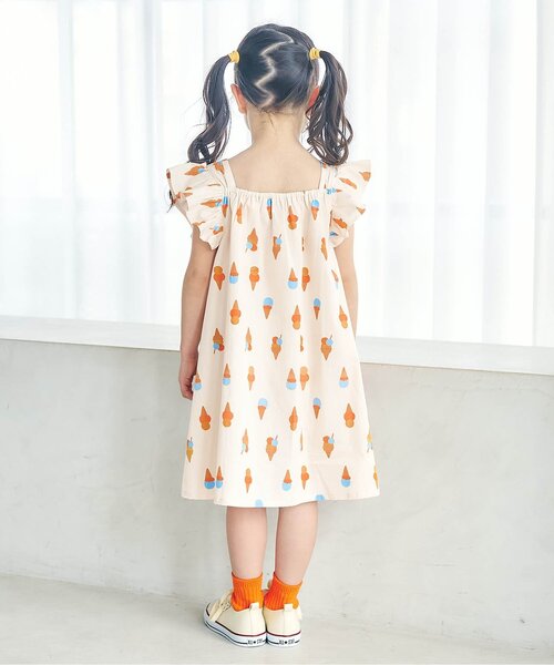 apres les cours(アプレレクール)の「【リンク/WEB限定】FUNNY総柄ワンピース(ワンピース・キッズ・サックスブルー/その他3/キナリ/ストライプ・80/90/100/110/120/130)」の12枚目の写真