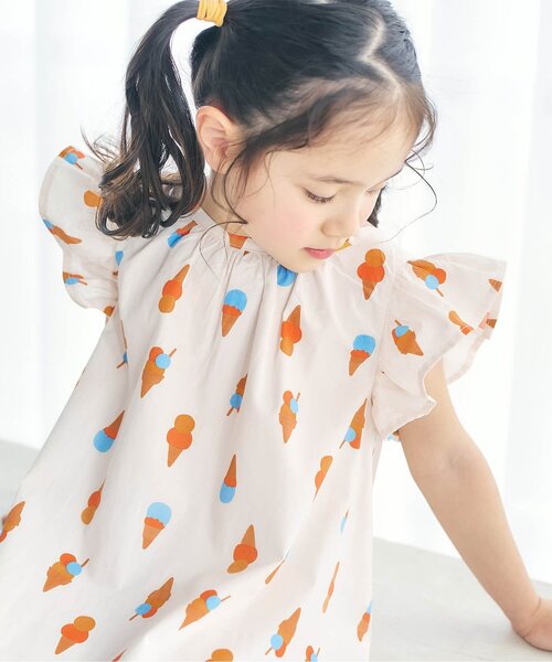 apres les cours(アプレレクール)の「【リンク/WEB限定】FUNNY総柄ワンピース(ワンピース・キッズ・サックスブルー/その他3/キナリ/ストライプ・80/90/100/110/120/130)」の13枚目の写真