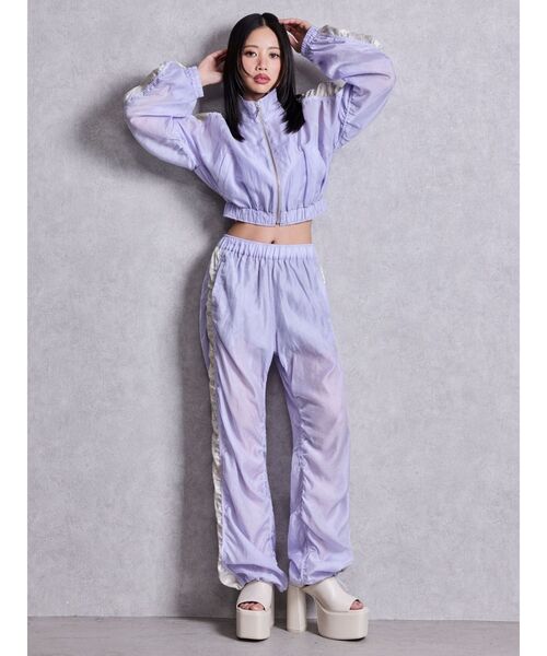 GYDA（ジェイダ）の「sacred edge cross shinyショートブルゾン（ブルゾン・レディース・パープル/ブラック/アイボリー・FREE）」の6枚目の写真