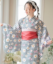 Catherine Cottage | 背中ファスナー シワ兵児帯一体型ゆかた(lady's)(浴衣)