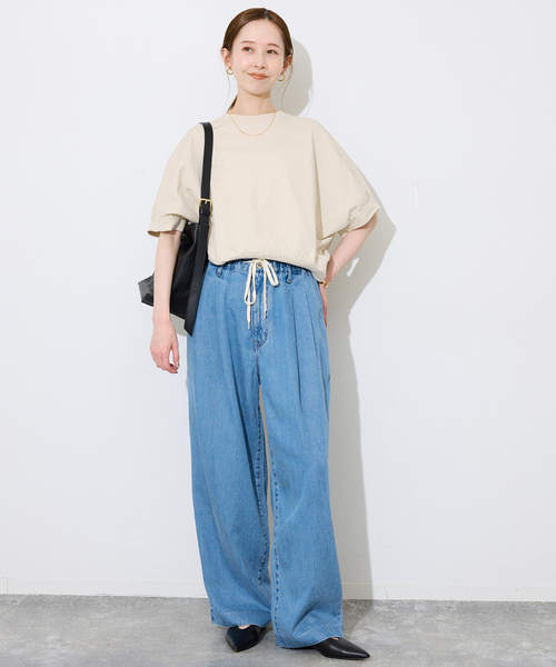 SLOBE IENA(スローブイエナ)の「ドルマンプルオーバー(Tシャツ/カットソー・レディース・ベージュ/ネイビー/グレー・FREE)」の15枚目の写真