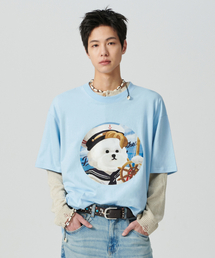 Beyond Closet | ILPマリンパッチドッグ半袖Tシャツスカイブルー(Tシャツ/カットソー)