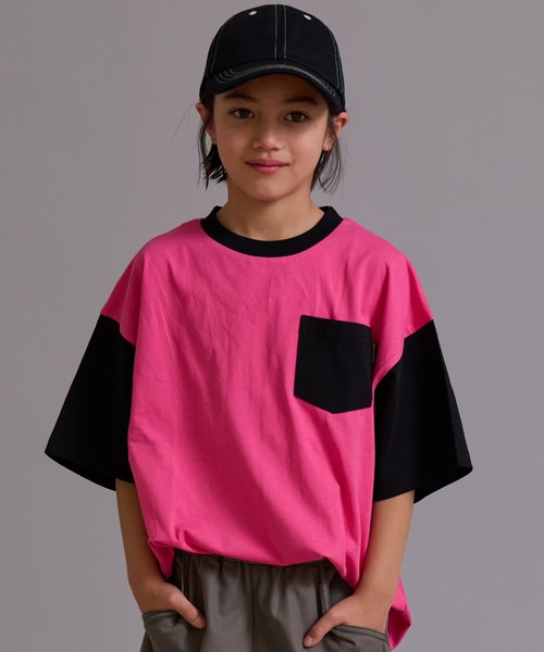 PAIRMANON STREET(ペアマノンストリート)の「【90-160cm】【綿100%】吸水速乾 ポケット半袖T【PAIRMANON STREET】(Tシャツ/カットソー・キッズ・ホワイト系その他/ベージュ系その他/グリーン/ブラック/ピンク系その他/オフホワイト・100/110/120/130/140/150/160/90)」の6枚目の写真