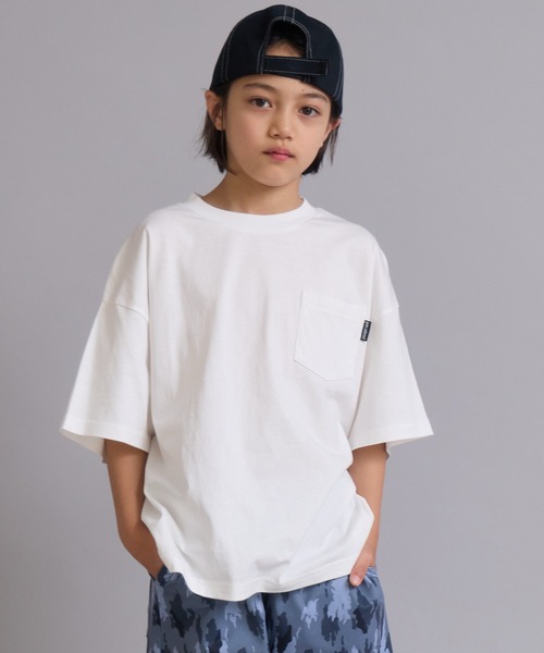 PAIRMANON STREET(ペアマノンストリート)の「【90-160cm】【綿100%】吸水速乾 ポケット半袖T【PAIRMANON STREET】(Tシャツ/カットソー・キッズ・ホワイト系その他/ベージュ系その他/グリーン/ブラック/ピンク系その他/オフホワイト・100/110/120/130/140/150/160/90)」の2枚目の写真