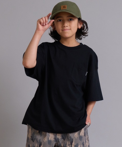 PAIRMANON STREET(ペアマノンストリート)の「【90-160cm】【綿100%】吸水速乾 ポケット半袖T【PAIRMANON STREET】(Tシャツ/カットソー・キッズ・ホワイト系その他/ベージュ系その他/グリーン/ブラック/ピンク系その他/オフホワイト・100/110/120/130/140/150/160/90)」の1枚目の写真
