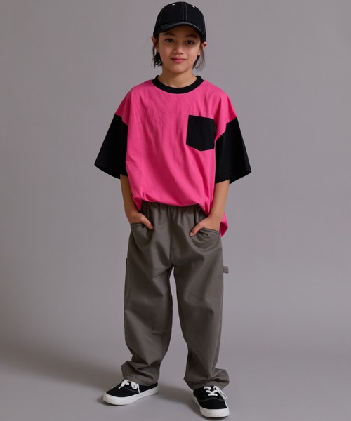 PAIRMANON STREET(ペアマノンストリート)の「【90-160cm】【綿100%】吸水速乾 ポケット半袖T【PAIRMANON STREET】(Tシャツ/カットソー・キッズ・ホワイト系その他/ベージュ系その他/グリーン/ブラック/ピンク系その他/オフホワイト・100/110/120/130/140/150/160/90)」の21枚目の写真