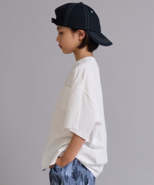 PAIRMANON STREET(ペアマノンストリート)の「【90-160cm】【綿100%】吸水速乾 ポケット半袖T【PAIRMANON STREET】(Tシャツ/カットソー・キッズ・ホワイト系その他/ベージュ系その他/グリーン/ブラック/ピンク系その他/オフホワイト・100/110/120/130/140/150/160/90)」の7枚目の写真