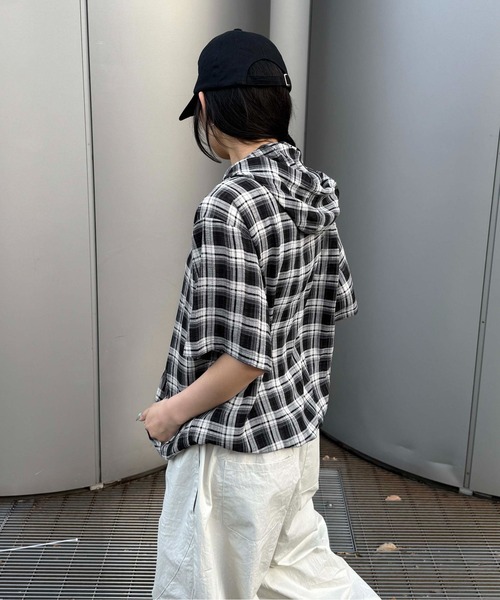 sedacle(セダクル)の「チェックシアージップパーカー(パーカー・メンズ・ブラック/ネイビー・SMALL/MEDIUM/LARGE)」の4枚目の写真