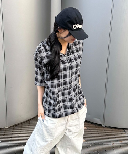 sedacle(セダクル)の「チェックシアージップパーカー(パーカー・メンズ・ブラック/ネイビー・SMALL/MEDIUM/LARGE)」の6枚目の写真