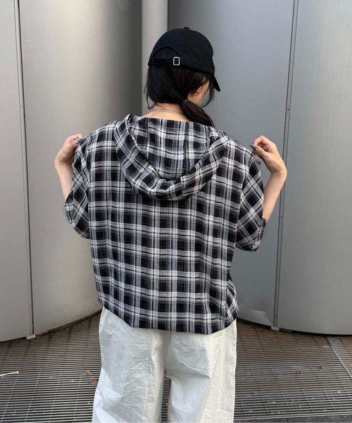 sedacle(セダクル)の「チェックシアージップパーカー(パーカー・メンズ・ブラック/ネイビー・SMALL/MEDIUM/LARGE)」の5枚目の写真