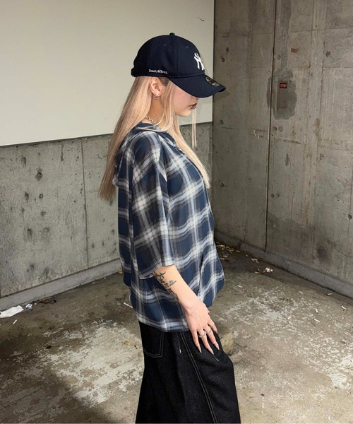 sedacle(セダクル)の「チェックシアージップパーカー(パーカー・メンズ・ブラック/ネイビー・SMALL/MEDIUM/LARGE)」の16枚目の写真