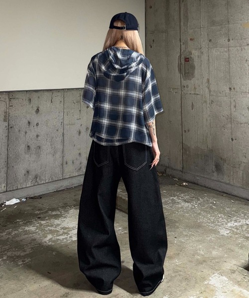 sedacle(セダクル)の「チェックシアージップパーカー(パーカー・メンズ・ブラック/ネイビー・SMALL/MEDIUM/LARGE)」の20枚目の写真